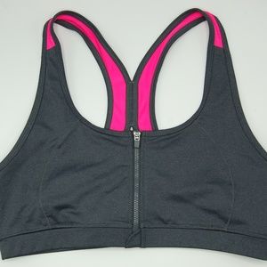 IDEALOGY Zip-Up High-Impact Sports Bra